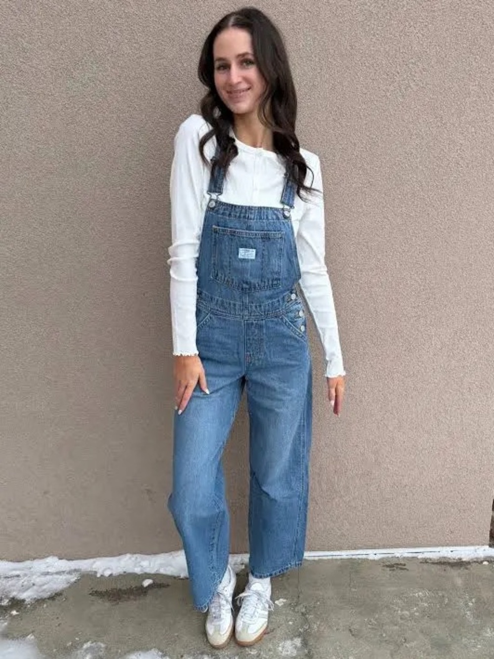 Levi's Two Horse Brand Medium Blue Denim Baggy Fit Overalls